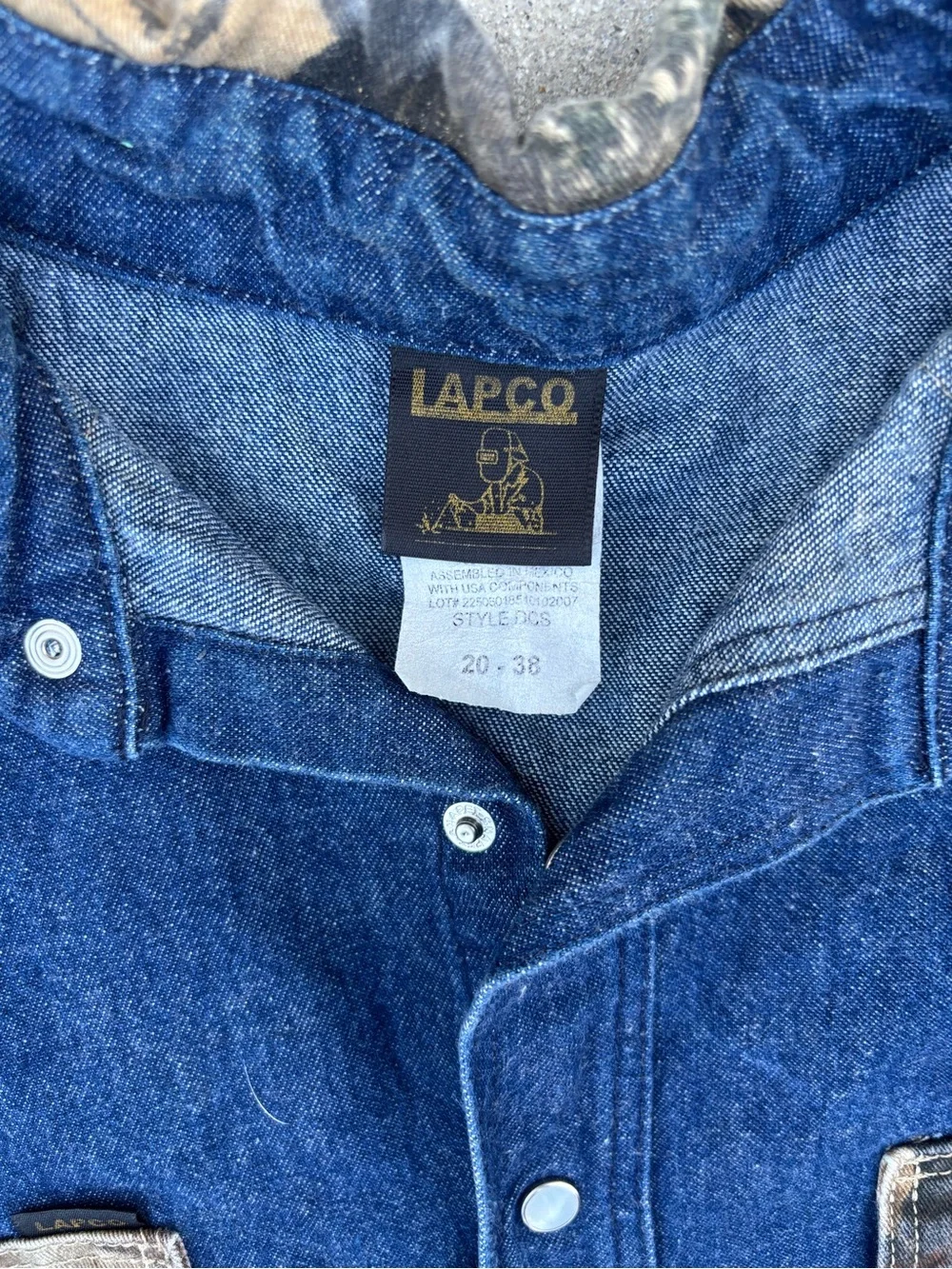 Vintage LAPCO pearl snap Jacket with Brown Camo Sleeves